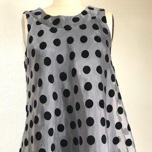 MOD Style Polka dot  Grey/silver and black dress Sz Sm. -M